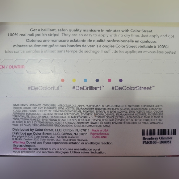 Color Street Nail Polish Strip in Broadway Glimmer - Picture 4 of 4